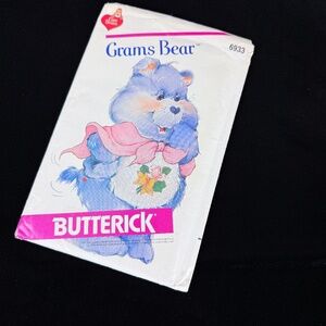 Uncut 1983 Care Bear Grandmother Grams Bear Butterick Pattern 6933 New FF